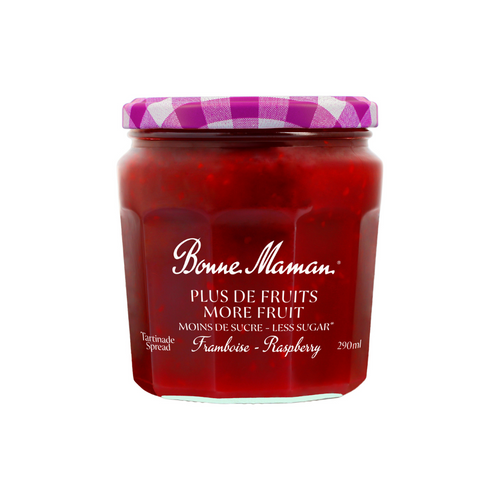 More fruit, less sugar Raspberry spread - Bonne Maman CA - 1