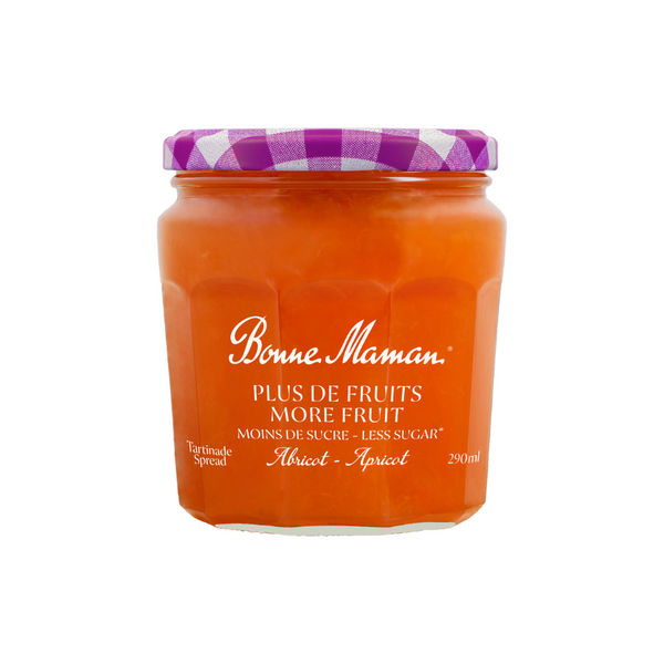 More fruit, less sugar Apricot spread Bonne Maman CA